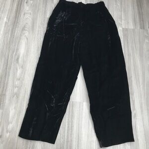Vtg Bob Mackie Velvet Pant Black Pleated Front Tapered Womens 10